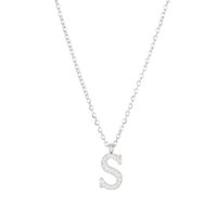 Simple Style Letter Stainless Steel Plating Inlay Zircon White Gold Plated Gold Plated Pendant Necklace sku image 42