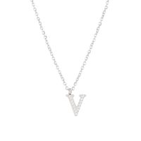 Simple Style Letter Stainless Steel Plating Inlay Zircon White Gold Plated Gold Plated Pendant Necklace sku image 45