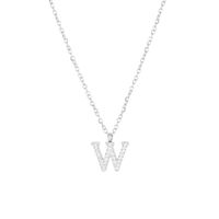 Simple Style Letter Stainless Steel Plating Inlay Zircon White Gold Plated Gold Plated Pendant Necklace sku image 46