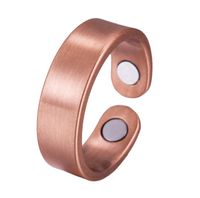 Retro Solid Color Magnetic Material Copper Rings Bracelets main image 4