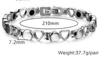 Original Design Heart Shape Titanium Steel Polishing Couple Bracelets sku image 1