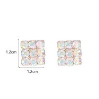 1 Pair Simple Style Square Plating Inlay Alloy Rhinestones Silver Plated Ear Studs main image 2