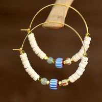 1 Paar Lässig Ferien Farbblock Perlen Überzug Dreidimensional Künstliche Edelsteine Legierung Reif Ohrringe sku image 3