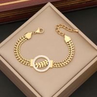 Retro Bohemian Eye Flower Stainless Steel 18K Gold Plated Artificial Gemstones Bracelets In Bulk sku image 4