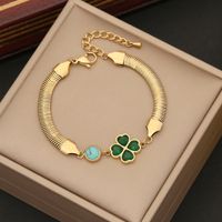 Retro Bohemien Auge Blume Rostfreier Stahl 18 Karat Vergoldet Künstliche Edelsteine Armbänder In Masse main image 6