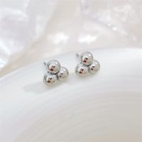 1 Pair Simple Style Ball Patchwork Plating Stainless Steel White Gold Plated Gold Plated Ear Studs main image 1