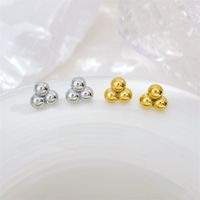 1 Pair Simple Style Ball Patchwork Plating Stainless Steel White Gold Plated Gold Plated Ear Studs main image 5