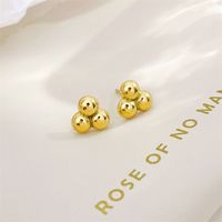 1 Pair Simple Style Ball Patchwork Plating Stainless Steel White Gold Plated Gold Plated Ear Studs main image 3