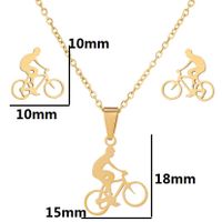 Simple Style Classic Style Sports Bicycle Stainless Steel Plating 18k Gold Plated Earrings Necklace Jewelry Set main image 7
