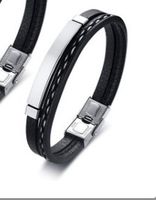 Original Design Geometric Pu Leather Plating Men's Bracelets sku image 1