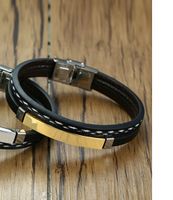 Original Design Geometric Pu Leather Plating Men's Bracelets sku image 2