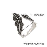 Antique Silver Elegant Leaf Inlay Zircon Open Rings sku image 7