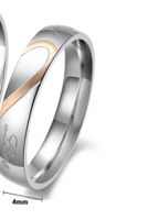 Simple Style Round Titanium Steel Plating Couple Rings sku image 9