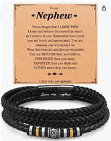 Retro Letter Pu Leather Alloy Men's Bracelets sku image 11