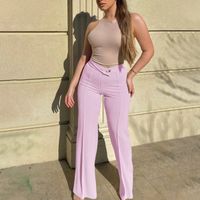 Women's Daily Street Casual Solid Color Full Length Straight Pants main image 3