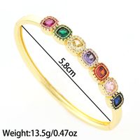 Elegant Classic Style Geometric Copper Inlay Zircon Bangle main image 2