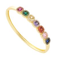 Elegant Classic Style Geometric Copper Inlay Zircon Bangle sku image 2