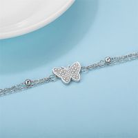Simple Style Classic Style Butterfly Stainless Steel Inlay Zircon Women's Anklet main image 3