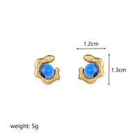 1 Pair Retro Commute Geometric Round Plating Inlay Copper Artificial Pearls Glass 18k Gold Plated Ear Studs sku image 1