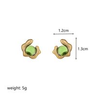1 Pair Retro Commute Geometric Round Plating Inlay Copper Artificial Pearls Glass 18k Gold Plated Ear Studs sku image 2
