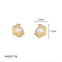 1 Pair Retro Commute Geometric Round Plating Inlay Copper Artificial Pearls Glass 18k Gold Plated Ear Studs sku image 3