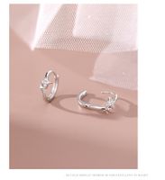 1 Paar Einfacher Stil Einfarbig Inlay Sterling Silber Zirkon Ohrringe main image 2