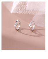 1 Paar Einfacher Stil Einfarbig Inlay Sterling Silber Zirkon Ohrringe main image 1