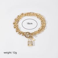 Simple Style Key Lock Copper Toggle Plating Inlay Artificial Pearls Zircon 18k Gold Plated Silver Plated Bracelets sku image 1