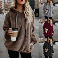 Women's Hoodie Long Sleeve T-shirts Pocket Zipper Simple Style Solid Color main image 1
