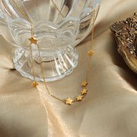 Feenhafter Stil Einfacher Stil Stern Titan Stahl Überzug 18 Karat Vergoldet Halskette main image 4
