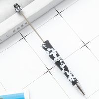 Retro Creative Plastic Handmade Leopard Print Floral Cow Beaded Pen sku image 1