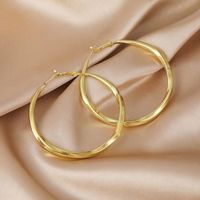 1 Pair Casual Modern Style Round Plating Alloy Gold Plated Hoop Earrings Earrings sku image 1