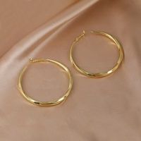 1 Pair Casual Modern Style Round Plating Alloy Gold Plated Hoop Earrings Earrings main image 2
