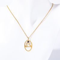 201 Stainless Steel 304 Stainless Steel Glass Gold Plated Retro Inlay Constellation Zircon Pendant Necklace sku image 7
