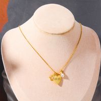 Ig Style Letter Number Heart Shape Copper Gold Plated Zircon Pendant Necklace In Bulk main image 3