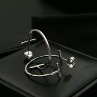 1 Pair Elegant Letter Plating Stainless Steel Earrings sku image 1