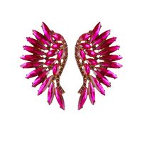 1 Pair Glam Luxurious Wings Inlay Alloy Rhinestones Ear Studs sku image 1