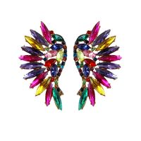1 Pair Glam Luxurious Wings Inlay Alloy Rhinestones Ear Studs sku image 3