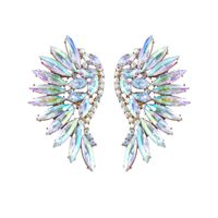1 Pair Glam Luxurious Wings Inlay Alloy Rhinestones Ear Studs sku image 5