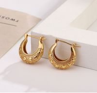 1 Paire Style Simple Style Classique Forme C Placage Acier Au Titane Des Boucles D'oreilles main image 5