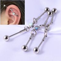 1 Piece Simple Style Shiny Solid Color Inlay Stainless Steel Artificial Rhinestones Silver Plated Ear Studs main image 1