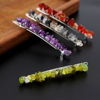 Simple Style Solid Color Rectangle Crystal Hair Clip main image 1
