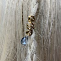 Women's Retro Water Droplets Waves Artificial Crystal Alloy Handmade Hair Accessories sku image 17