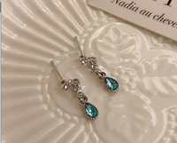 1 Paar Süss Herzform Blume Inlay Metall Künstliche Perlen Künstlicher Diamant Ohrringe sku image 4