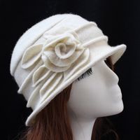 Women's Sweet Rose Solid Color Flat Eaves Fedora Hat main image 2