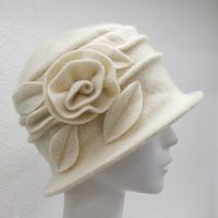 Women's Sweet Rose Solid Color Flat Eaves Fedora Hat sku image 2