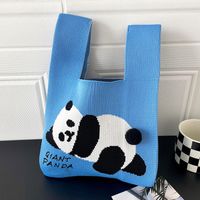 Women's Medium Polyester Cartoon Bear Cat Streetwear Open Handbag sku image 56