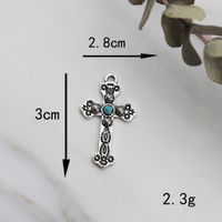 Elegant Retro Cross Owl Alloy Inlay Turquoise Jewelry Accessories sku image 2