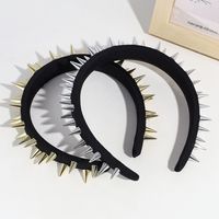 Lady Solid Color Cloth Rivet Hair Band main image 6