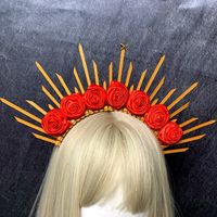 Retro Star Crown Flower Plastic Resin Hair Band sku image 2